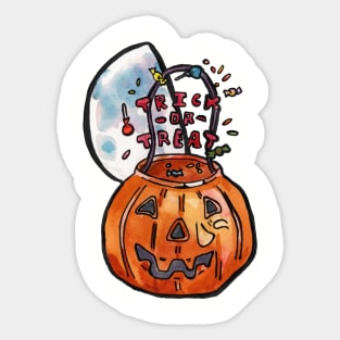 Plastic Pumpkin Trick or Treat Bucket Sticker